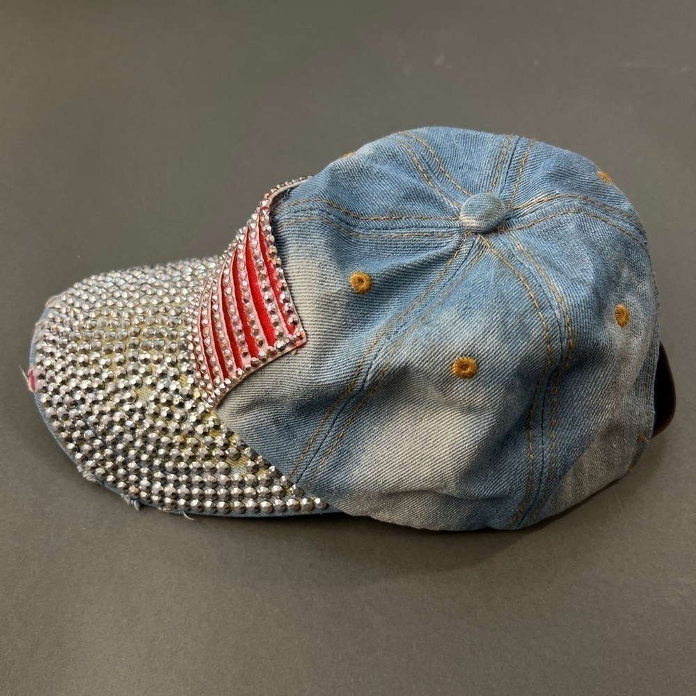 Y2K American Flag Rhinestone Hat - Picture 5 of 10
